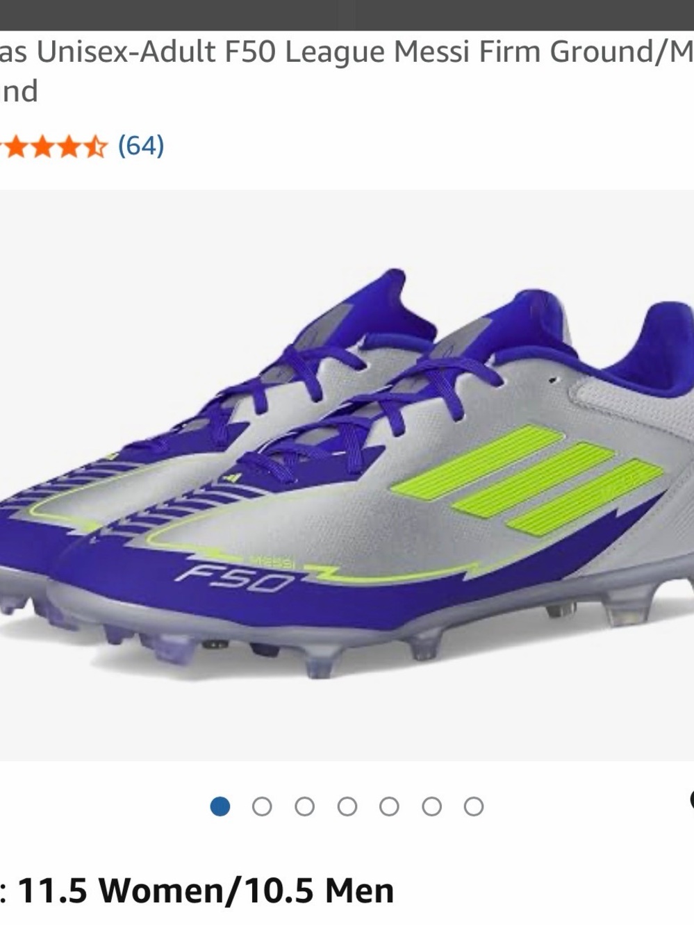 adidas Blue and Neon Yellow Athletic Soccer cleats